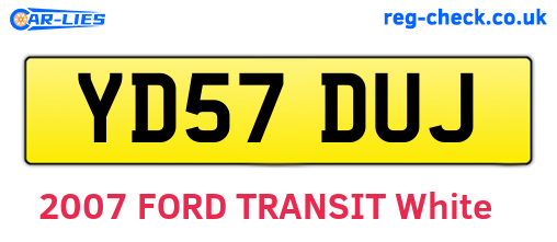 YD57DUJ are the vehicle registration plates.