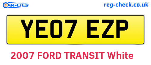YE07EZP are the vehicle registration plates.