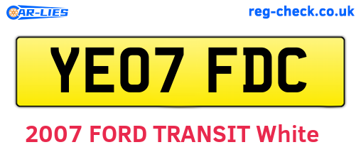 YE07FDC are the vehicle registration plates.