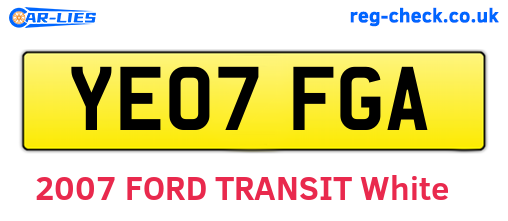 YE07FGA are the vehicle registration plates.