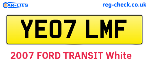YE07LMF are the vehicle registration plates.