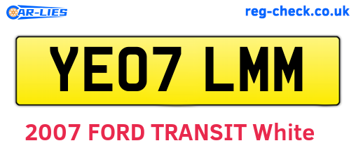 YE07LMM are the vehicle registration plates.