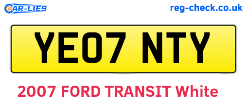 YE07NTY are the vehicle registration plates.