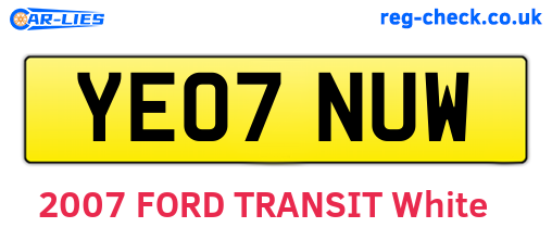 YE07NUW are the vehicle registration plates.