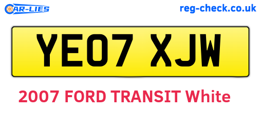 YE07XJW are the vehicle registration plates.