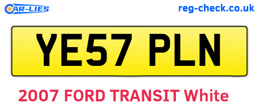 YE57PLN are the vehicle registration plates.