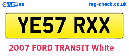 YE57RXX are the vehicle registration plates.