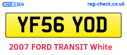 YF56YOD are the vehicle registration plates.