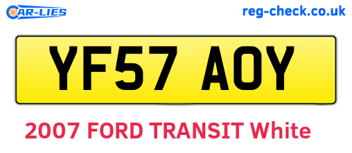 YF57AOY are the vehicle registration plates.