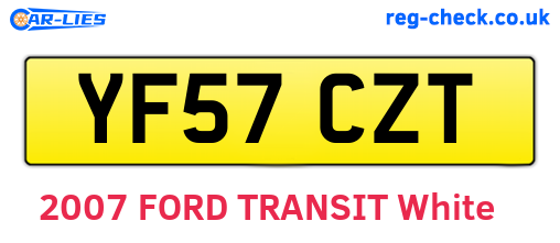 YF57CZT are the vehicle registration plates.