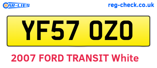 YF57OZO are the vehicle registration plates.