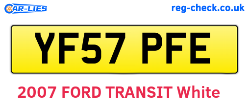 YF57PFE are the vehicle registration plates.