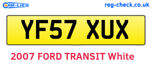 YF57XUX are the vehicle registration plates.