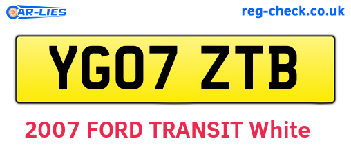YG07ZTB are the vehicle registration plates.