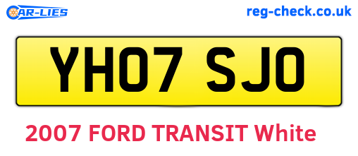 YH07SJO are the vehicle registration plates.
