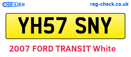 YH57SNY are the vehicle registration plates.