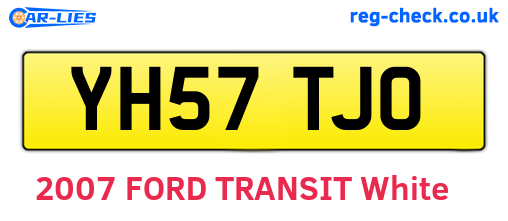 YH57TJO are the vehicle registration plates.