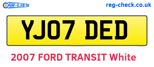 YJ07DED are the vehicle registration plates.