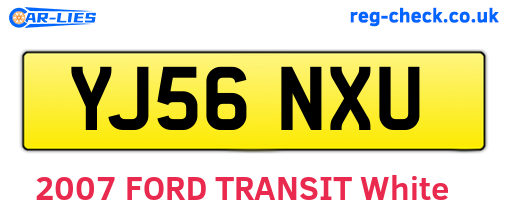 YJ56NXU are the vehicle registration plates.