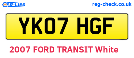 YK07HGF are the vehicle registration plates.