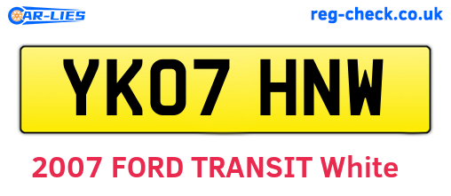 YK07HNW are the vehicle registration plates.