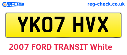YK07HVX are the vehicle registration plates.