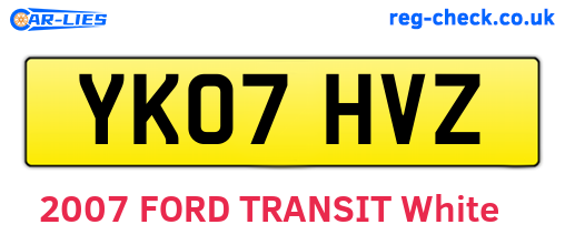 YK07HVZ are the vehicle registration plates.