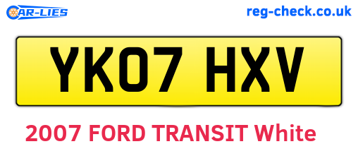 YK07HXV are the vehicle registration plates.