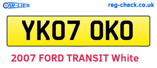 YK07OKO are the vehicle registration plates.