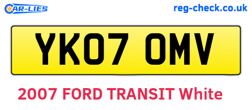 YK07OMV are the vehicle registration plates.
