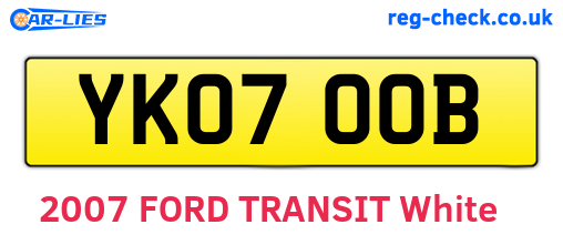 YK07OOB are the vehicle registration plates.