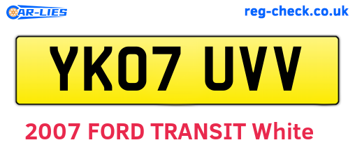 YK07UVV are the vehicle registration plates.