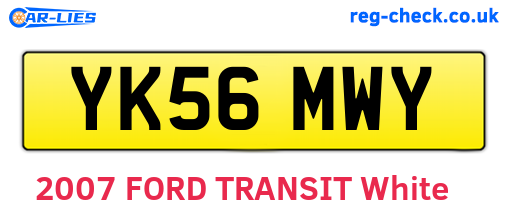YK56MWY are the vehicle registration plates.