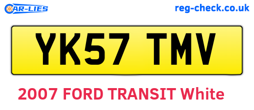 YK57TMV are the vehicle registration plates.