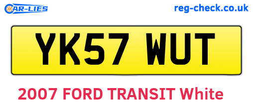 YK57WUT are the vehicle registration plates.