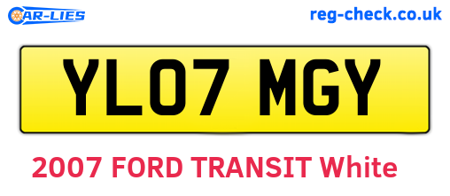 YL07MGY are the vehicle registration plates.