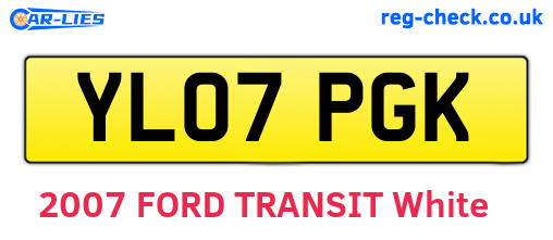 YL07PGK are the vehicle registration plates.