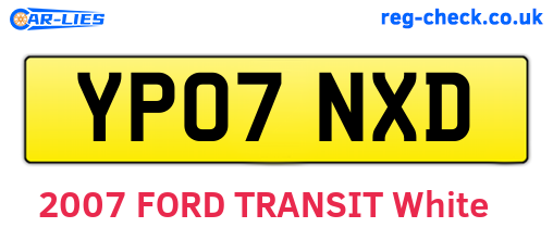 YP07NXD are the vehicle registration plates.