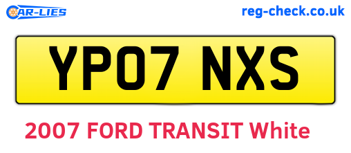 YP07NXS are the vehicle registration plates.