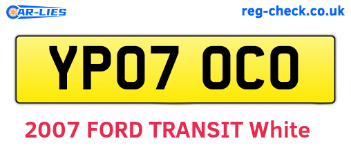 YP07OCO are the vehicle registration plates.