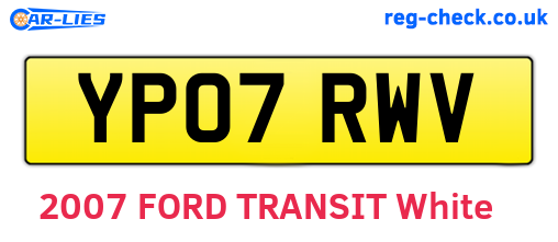 YP07RWV are the vehicle registration plates.