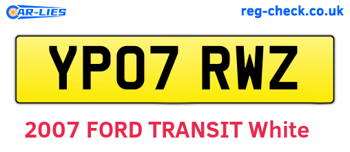 YP07RWZ are the vehicle registration plates.