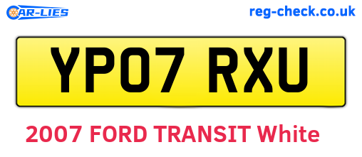YP07RXU are the vehicle registration plates.