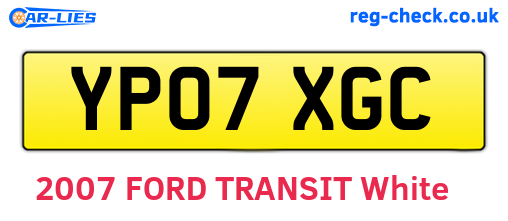 YP07XGC are the vehicle registration plates.
