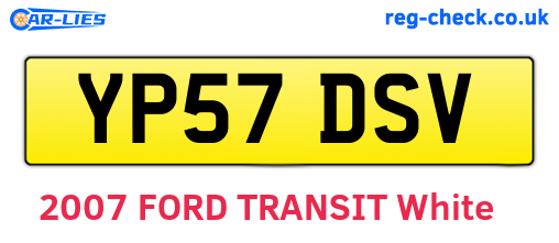 YP57DSV are the vehicle registration plates.