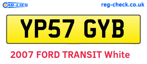 YP57GYB are the vehicle registration plates.