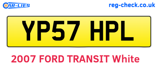 YP57HPL are the vehicle registration plates.