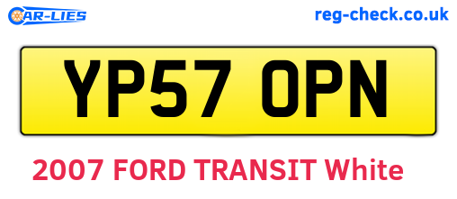 YP57OPN are the vehicle registration plates.