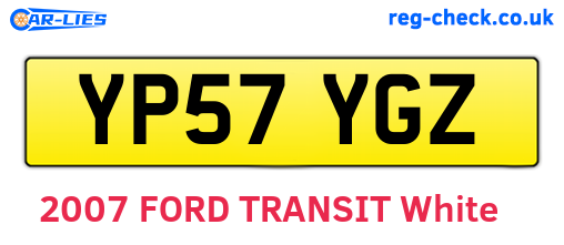 YP57YGZ are the vehicle registration plates.