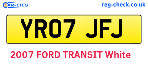 YR07JFJ are the vehicle registration plates.